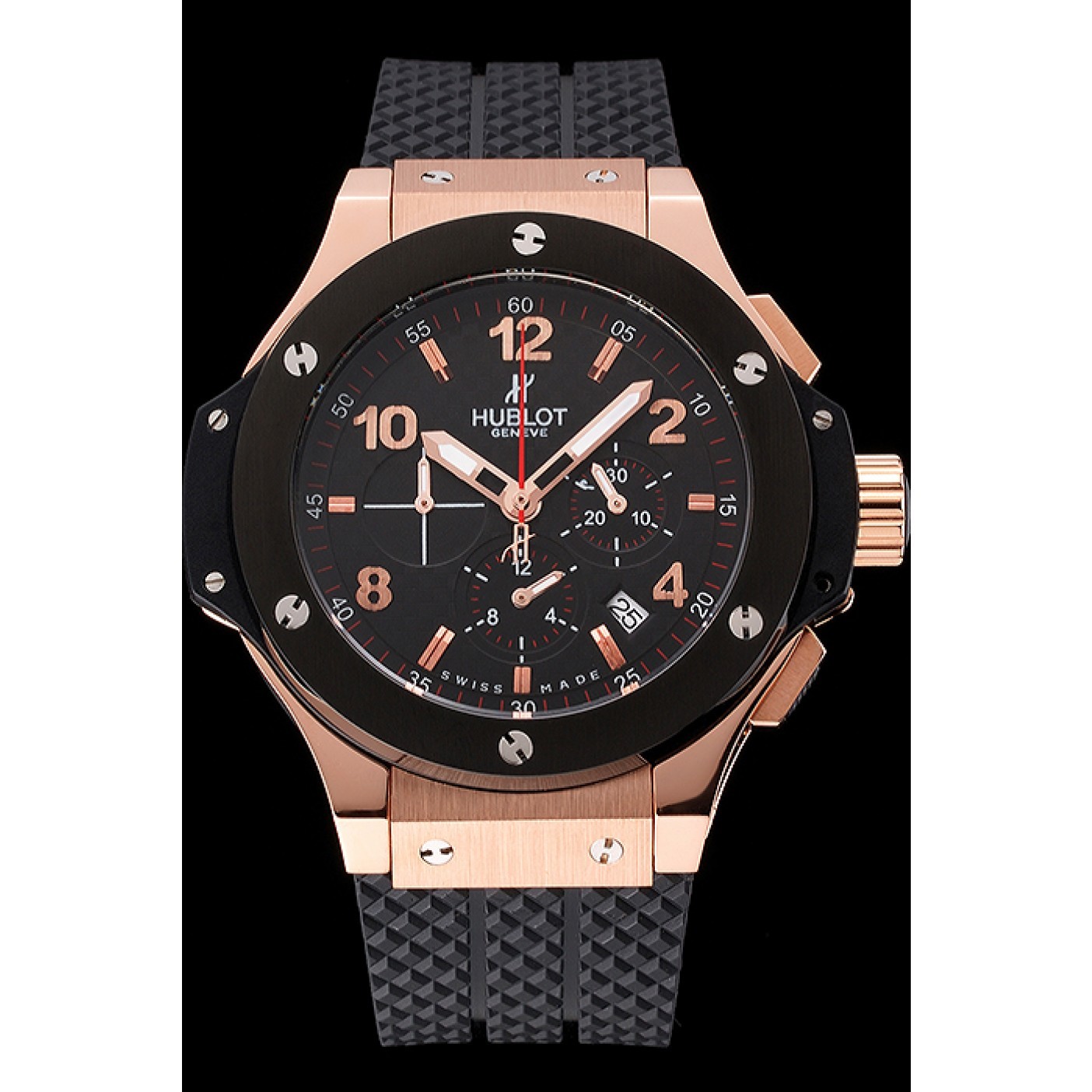 Hublot Big Bang King Black Strap Gold Dial Watch